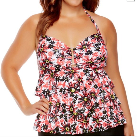 Catalina Other - 🆕 Catalina ➕ Plus Size Ruffle Tankini top BNWT